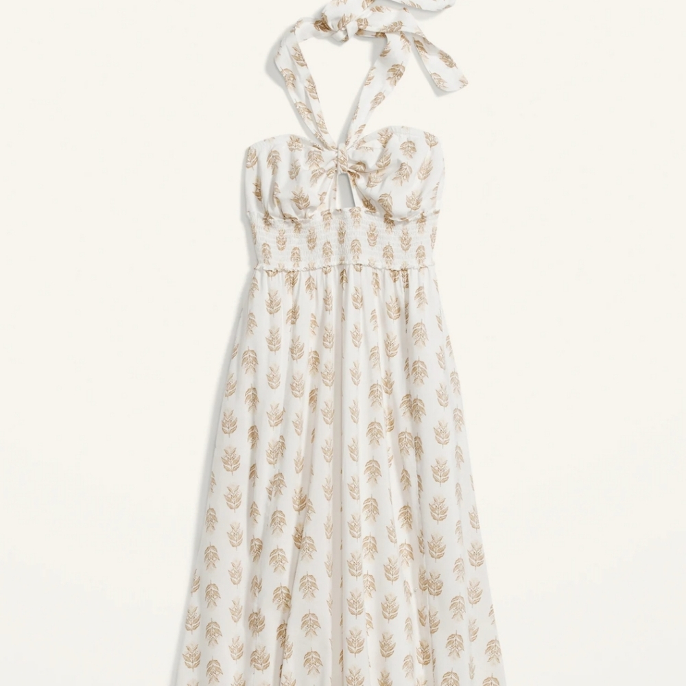 Old Navy Fit & Flare Smocked Printed Keyhole Halter Maxi Dress for Women ⭐️NWT⭐️